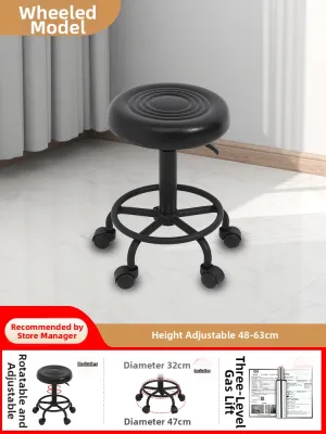 Adjustable Swivel Bar Stool With Casters