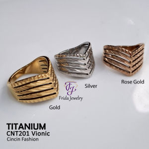 Cincin Titanium Vionic Ukir Mewah Elegan Perhiasan Fashion Kualitas Premium Anti Karat Anti Alergi bisa dipakai sehari-hari cnt201