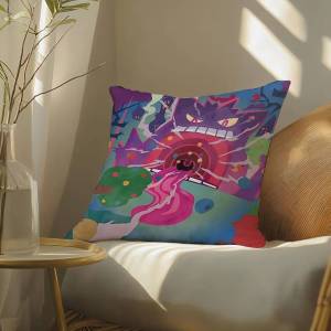 Bandai | Pokemon Unova Starters Anime Plush Pillow Cover Soft Short Plush Cushion Cover For Sofa Bedroom Home Decor Gift