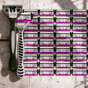 Hướng Dẫn Sử Dụng Dao Cạo An Toàn Cho Nam Giới Dao Cạo Bằng Thép Không Gỉ 6 Lớp Có Thể Thay Thế Đầu Dụng Cụ Tẩy Lông