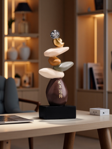 จิตรกรรมตกแต่งบ้านสไตล์จีนใหม่ วัสดุอื่นๆ จิตรกรรมฝังมือชิ้นเล็กหรูหราสำหรับห้องนั่งเล่นและห้องทำงาน