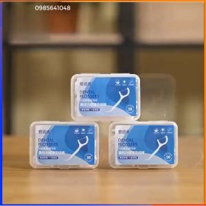 Hộp 50 Cây Tăm Chỉ Nha Khoa Tăm Nha Khoa Tiệt Trùng Vệ Sinh Răng Miệng