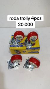 4 pcs Roda Caster Hidup 50mm 2 Inci Kaki Roda Etalase Troli