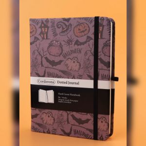 Halloween Bullet Dotted Journal 160gsm Thick Paper Elastic Band Back Pocket B6 Hard Cover Bujo Dot Grid Notebook
