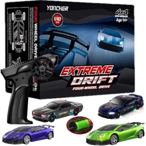 Xe Điều Khiển Từ Xa Mini Drift Tốc Độ Cao 1/64 2.4G 4WD Mô Hình Xe Đua Bốn Bánh Dẫn Động Cho Bé Trai