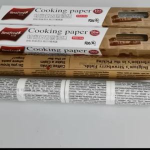 1Set Baking Parchment Paper 5m Roll Non Stick Baking Paper Newspaper Printing Design Food Wrapping Paper for Baking Cookie Bread