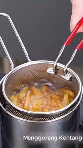 Deep Fryer 4in1 Multi Stainless Steel 9011 Panci Penggorengan Kentang Saringan Minyak dan Capitan Makanan Multifungsi