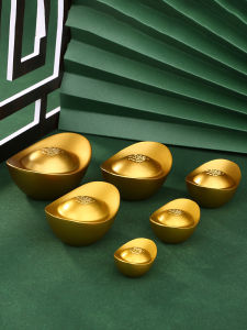 Bronze Solid Wealth Attraction Display Item Sand Gold Yuanbao Decorative Ornaments for Living Room Creative Handmade Home Decor