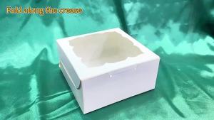 20/50 Chiếc Trắng Vuông Bìa Cứng Hộp Bánh Có Cửa Sổ Để Trang Trí Bánh Đám Cưới Quà Tặng Sinh Nhật Bao Bì Giấy Tôn Có Thể Gập Lại