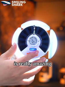 Smiling Shark YJD292 LED Camping Light 5Mode Super Bright Fold Camping Lamp Type-c Rechargeable Electric Charge Display Waterproof Outdoor Camping Lighting