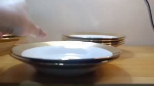 LUXURY PORCELAIN GOLD RIM SOUP PLATE SIZE 8 INCHES