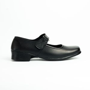 KEYCO - Sepatu Sekolah Paskib / Pantofel Formal Hak 3cm Hitam Matte Pengait Velcro  Grace Ladys Shoes size 37-41