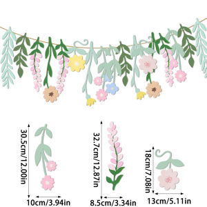 Boho Floral Leaf Banner Hanging Decor Colorful Wildflower Paper Flower Leaves Design Garland for Wedding Birthday party decor