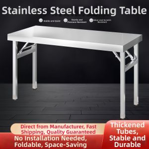 MUDIAN | Portable Easy-to-Assemble Stainless Steel Folding Table