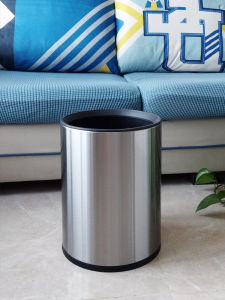 Large Capacity Stainless Steel Kitchen Bathroom Trash Can Home Use Simple Creative Luxury Living Room without Cover Bin