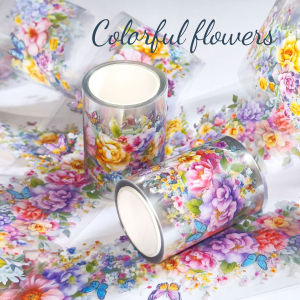 2m/Roll Colorful Flower PET Tape Decorative Masking Tape Scrapbooking Sticker Journal Aesthetic Stationery