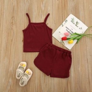 SABEELA - SET ANAK LUCIANA RIB / SETELAN SINGLET BALITA POLOS CELANA PENDEK 1-5 THN