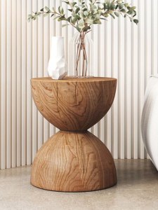 Quiet Style Solid Wood a Block of Wood Or Stone Tree Pile Stool B & B Side Table Square Log Wooden Pier Stool For Home Living Room Decoration