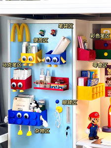 Magnetic Iron Storage Box Cute Building Blocks Remodeling Tool for Dormitory Wardrobe Stationery Miscellaneous Wall Hanging Shelf
