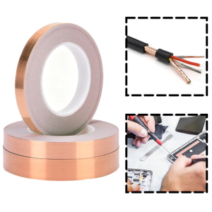 20M Copper Tape Snail Adhesive EMI Shielding Conductive Adhesive Foil Tape for Stained Glass Paper Circuit Electrical Repair