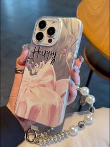 Advanced white bow suitable for Honor X9b X9a X9 4G X9 5G X8 4G X7 4G phone case electroplated silver with film new fashionable womens feather yarn creative anti drop hard shell