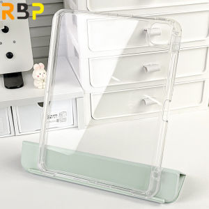 RBP เคสไอแพด for 10.9 Air 4 และต่อไป 10.2 10.9 8.3 iPad Pro 11 2020-2022 9-12 นิ้วอะคริลิคใสที่ถอดออก พร้อมช่องเสียบปากกาสีทึบเคสแบบพับปิด