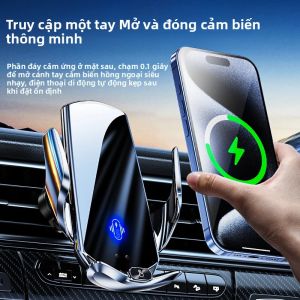 Giá Đỡ Sạc Không Dây Đa Năng Trên Ô Tô - Giá Đỡ Điện Thoại Trên Xe Hơi Với Chức Năng Tháo Lắp Nhanh Tự Động Dành Cho Samsung Huawei iPhone Chất Liệu Kim Loại Đen & Nhựa ABS