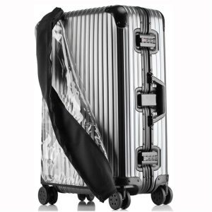 20-28in Waterproof Luggage Protector with Zipper Luggage Cover Protector Clear PVC + Stretch Cloth