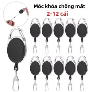 Dây Đeo Chìa Khóa Có Thể Thu Vào Kẹp Giữ Thẻ Với Lò Xo Tháo Nhanh Dành Cho Câu Cá Phụ Kiện Câu Cá Thể Thao Bằng Thép Không Gỉ