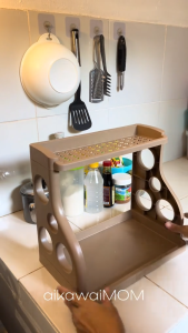 2 Layer Floor Kitchen Racks Organizer Storage rack Shelf Seasoning Rack condiments bottle Hol