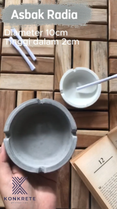 Asbak Semen Radia Bulat Diameter 10 Cm / Asbak Aesthetic Bulat / Ashtray Aesthetic Diameter 10 Cm