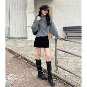 YUEZHONGWEI | Lucky Year Red Waist-accentuating High-neck Sweater