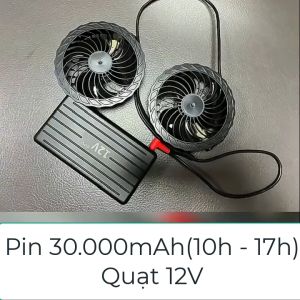 Bộ Áo Điều Hòa KITO KT05 Camo Đen Chính Hãng 22V Pin 28000mAh Áo Không Mũ Quạt Gió Siêu Mạnh BH 12 Tháng
