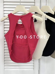 เสื้อกั๊กโยคะเซ็กซี่สำหรับผู้หญิง ทรงครอป ทรงกีฬา ใส่ได้ทั้งกลางแจ้งและในร่ม ชุดกีฬาฟิตเนส ทรงเข้ารูป ดูดซับแรงกระแทกได้