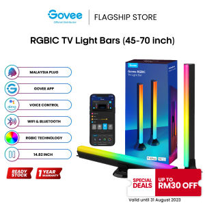 goSmart Asia Govee TV Light Bars (45-70) TV and Monitor Backlight AI Sync Box Kit 2【EU PLUG】 RGBIC Wifi RGB Light LED Light Lampu Light Bar