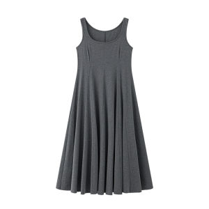 Plus Size Elaborate Insert Triangular Pieces Large A-line Spring New Highly Elastic Knit U-neck Dress