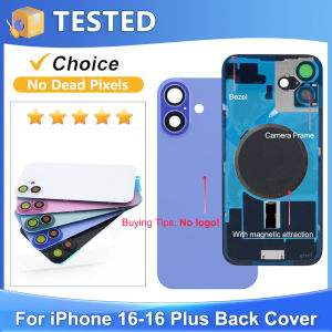 For iPhone 16 16Plus Glass Battery Cover Rear Door Housing Panel Case Camera Lens Parts For iPhone 16 Plus Battery Cover