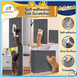 SKISOPGO Trimmable Self-Adhesive Carpet Pad Climbing Cat Scratch Pad Grinding Climbing Frame Sofa Furniture Protector Wall Cat Scratcher Board Toys