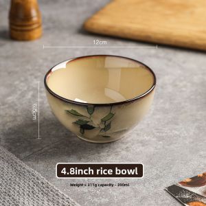 SHELI | Home Retro Japanese Kiln-Changed Glaze Creative Ceramic Bowl Set