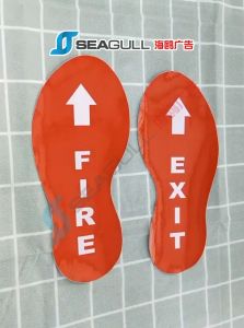 Fire Exit Footprint Sticker Footprints Floor Marker Emergency Exit Kecemasan Keluar Tapak Kaki Sticker