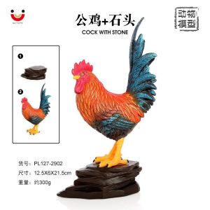 Colorful Plastic Rooster Model Farm Animal Toy Static Display Piece Childrens Educational Decoration Toy Dolls Simulation