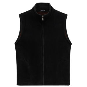 Thickened Fleece Work Vest Autumn Winter Restaurant Barbecue Hot Pot Restaurant Waiter Workwear Vest Fashion Urban Style Zipper Decoration