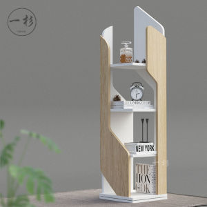 Floor Bookshelf Sitting Room Cabinet Nordic Multi-Layer Shelf Creative and Slightly Luxury Corner Office Modern Minimalist Corner Cabinet