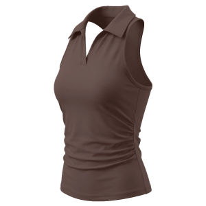 Lanwen | Slimming Polo Collar Sleeveless Sports Vest Yoga Top