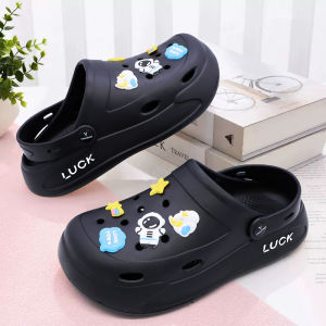 TEFANCY Sandal Baim Wanita Dewasa Sandal Kodok Classic Blue Clog Wanita Kekinian Karet Tebal