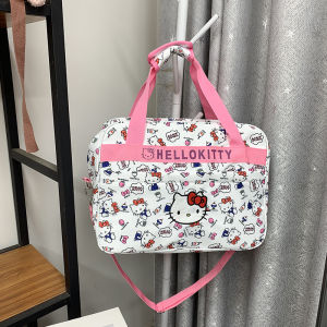 Sanrio Cartoon Travel Bag Hello Kitty Kawaii Luggage Bag Large Capacity Thickened Shockproof Portable Gym Bag Cute Girly Heart