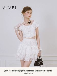 AIVEI | Sweet Temperament Princess Square Neck Lace Top