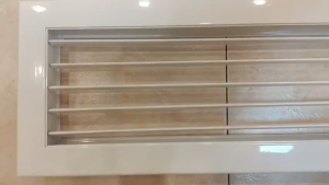 Cửa Gió Điều Hòa 1200x150mm Nan Bầu Dục Nhôm Sơn Tĩnh Điện Màu Trắng