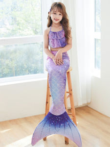 SHIPAILUO | Childrens Mermaid Bikini Swimming Suit Three-piece Set Fish Tail Princess Skirt Performance Swimwear For Girls Of Different Ages