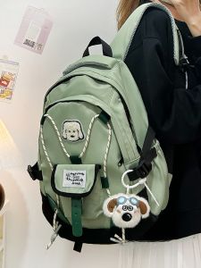 กระเป๋าเป้สะพายหลังนักเรียนมัธยมปลายสไตล์เกาหลี กระเป๋าเป้สะพายหลังสำหรับเดินทางแบบสะพายไหล่คู่สำหรับนักเรียนวิทยาลัย กระเป๋าเป้สะพายหลังแบบลำลอง
